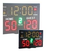 QUSYZD Tabellone segnapunti elettronico, tabellone segnapunti Digitale per Basket con Telecomando, tabellone segnapunti da Tavolo Alimentato a Batteria, cicalino da 75 Db, Timer p,