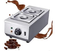 QUSYZD Temperatore di Cioccolato Commerciale, 2 Serbatoi, pentola per Fusione Cioccolato Professionale 30~80°C, Macchina per Fusione a Doppio Cilindro con Controllo a Mano,
