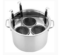 QUSYZD Utensile per la Cottura della Pasta 3 in 1 con cestelli colino, Ideale per Pasta, Gnocchi e zuppa, 3 Fori,3 Holes