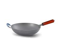 QUSYZD Wok in Titanio Puro Non Rivestito, antiruggine, Resistente alla corrosione, Leggero e Resistente, Wok Antiaderente, A, 32 cm, B-32 cm,B-32CM