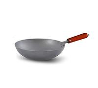 QUSYZD Wok in Titanio Puro Non Rivestito, antiruggine, Resistente alla corrosione, Leggero e Resistente, Wok Antiaderente, A, 32 cm, A-32 cm,A-32CM