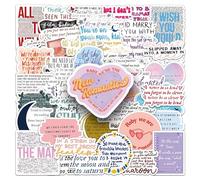 QUTA Adesivi musicali pop, 50 pezzi, adesivi con testi per fan delle canzoni, decalcomanie estetiche in vinile impermeabili per bottiglia d'acqua, laptop, decalcomanie regalo per amici, adolescenti