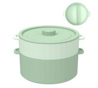 Qutalmi Cuocere a vapore per forno a microonde, doppio strato, con rivestimento antiaderente, pieghevole, per alimenti per bambini, cucina, dormitorio, ristorante