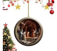 Qutalmi Decorazione natalizia religiosa, in acrilico 2D | Gioielli di Gesù Cristo per l'albero di Natale, per la casa, le vacanze di Pasqua, la libreria, gli interni 'auto