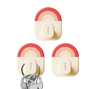 Qutalmi Ganci autoadesivi da parete, 3 pezzi, supporto rimovibile, per il bagno, per la parete, la porta della doccia, il soffitto, il cappotto, la chiave della finestra del dormitorio