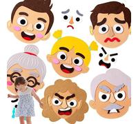 Qutalmi Giochi di Facce Buffe,Giocattoli per Creare Facce | Divertenti Adesivi in Feltro per l'apprendimento Socio-emotivo | Giocattolo Cambia Espressione con Bordi smussati per Auto, Esterni, casa,