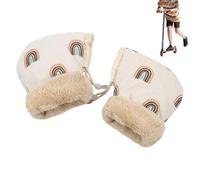 Qutalmi Guanti Invernali Per Passeggino,Rivestimento Caldo Spesso Foderato In Peluche - Manopole Antigelo Per Carrozzina Con Disegno - Per Inverno E Temperature Fredde Per Carrozzina E Manubrio Di