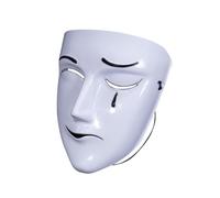 Qutalmi Maschera per mascherata integrale, maschera bianca - Maschera divertente per dolore e risate | Maschera creativa triste e felice, fantastica copertura per il viso per cosplay di carnevale