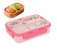 Qutalmi Portapranzo In Acciaio Inossidabile - Antigoccia Grande Capacità 4 Scomparti Contenitore,Contenitori Da Pranzo E Spuntini | per Picnic Campeggio Scuola All'aperto Viaggio Bambini Ragazzi e