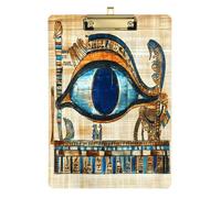 Quteprint Antico Egitto Eye of Horus Acrilico Appunti 22,9 x 31,8 cm trasparente antigraffio con clip in metallo (oro) e gancio da parete, spessore 0,6 cm, per ufficio, classe, infermieri, insegnanti