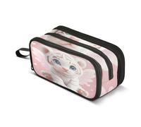 Quteprint Astuccio con cerniera, grazioso astuccio con ali di tigre, grande capacità, resistente, con 3 scomparti, organizer per scuola, università, ufficio, per studenti, adolescenti, adulti, ragazzi