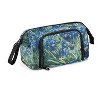 Quteprint Astuccio di grande capacità, con Irises Vincent Van Gogh, astuccio portatile con cerniera, astuccio per cancelleria per ufficio e scuola, per adolescenti, ragazze, ragazzi, adulti e studenti