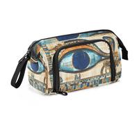 Quteprint Astuccio di grande capacità, con occhio di Horus dell'antico Egitto, astuccio portatile con cerniera, astuccio per cancelleria per ufficio e scuola, per adolescenti, ragazze, ragazzi, adulti