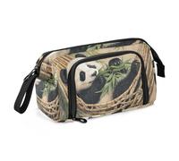 Quteprint Astuccio di grande capacità, con simpatico panda che dorme, astuccio portatile con cerniera, astuccio per cancelleria per ufficio e scuola, per adolescenti, ragazze, ragazzi, adulti