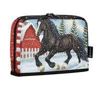 Quteprint Astuccio portamatite con cavalletto, motivo albero di Natale, astuccio per cancelleria, portatile, organizer da scrivania per scuola, ufficio, studenti, ragazzi e ragazze