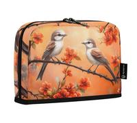 Quteprint Astuccio portamatite con fiori rossi e uccelli sul ramo, astuccio per cancelleria, borsa portatile per cosmetici, organizer da scrivania per scuola, ufficio, studenti, ragazzi e ragazze