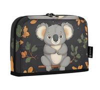 Quteprint Astuccio portamatite, con foglie di quercia koala, astuccio per cancelleria, borsa portatile per cosmetici, organizer da scrivania per scuola, ufficio, studenti, ragazzi e ragazze