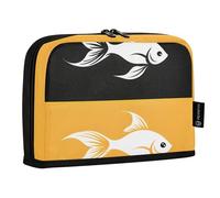 Quteprint Astuccio portamatite con motivo a pesciolini rossi, astuccio per cancelleria, borsa portatile per cosmetici, organizer da scrivania per scuola, ufficio, studenti, ragazzi e ragazze