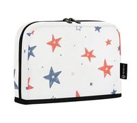 Quteprint Astuccio portamatite con motivo a stelle colorate, astuccio per cancelleria, borsa portatile per cosmetici, organizer da scrivania per scuola, ufficio, studenti, ragazzi e ragazze