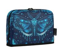 Quteprint Astuccio portamatite con motivo luna e stelle, teschio, farfalla, astuccio per cancelleria, borsa portatile per cosmetici, organizer da scrivania per scuola, ufficio, studenti, ragazzi e