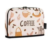 Quteprint Astuccio portamatite con scritta in grani di caffè, astuccio per cancelleria, portatile, per trucchi, cosmetici, organizer da scrivania per scuola, ufficio, studenti, ragazzi e ragazze