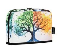 Quteprint Astuccio portamatite con supporto - Astuccio per matite con albero per quattro stagioni, astuccio per cancelleria, borsa portatile per cosmetici, organizer da scrivania per scuola, ufficio
