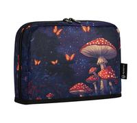 Quteprint Astuccio portamatite con supporto - Foresta Farfalla Fungo Stelle Astuccio per Cancelleria, Portatile, Trousse per Trucco Cosmetici, Organizer da Scrivania per Scuola, Ufficio, Studenti