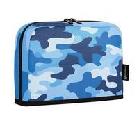 Quteprint Astuccio portamatite con supporto in piedi, blu navy, motivo mimetico, astuccio per cancelleria, trousse portatile, organizer da scrivania per scuola, ufficio, studenti, ragazzi e ragazze
