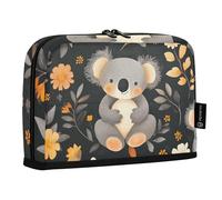 Quteprint Astuccio portamatite con supporto - Kawaii Koala Bear Flowers Pencil Bag Stationery Pouch Portable Makeup Cosmetics, Organizer da scrivania per scuola, ufficio, studenti, ragazzi e ragazze