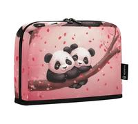Quteprint Astuccio portamatite con supporto - Valentine Love Tree Pandas, astuccio per cancelleria, borsa portatile per cosmetici, organizer da scrivania per scuola, ufficio, studenti, ragazzi e