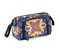 Quteprint Astuccio portamatite di grande capacità, colorato messicano Talavera mandala portatile astuccio portapenne con cerniera, astuccio per cancelleria per ufficio e scuola, astuccio portamatite