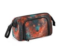Quteprint Astuccio portamatite di grande capacità, con galassia, lupo e stella luminosa, astuccio portatile con cerniera, astuccio per cancelleria per ufficio e scuola, per adolescenti, ragazze