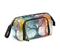 Quteprint Astuccio portamatite di grande capacità, quattro stagioni, con albero, astuccio portatile con cerniera, astuccio per cancelleria per ufficio e scuola, per adolescenti, ragazze, ragazzi