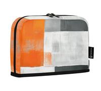 Quteprint Astuccio portamatite in piedi - Arte astratta grigio arancione scozzese astuccio per cancelleria, borsa portatile per cosmetici, organizer da scrivania per scuola, ufficio, studenti, ragazzi