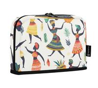 Quteprint Astuccio portamatite in piedi - Astuccio colorato con donna africana che danza astuccio per cancelleria, borsa portatile per cosmetici, organizer da scrivania per scuola, ufficio, studenti