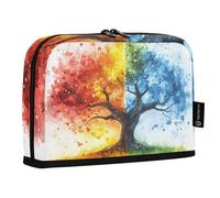 Quteprint Astuccio portamatite in piedi - Astuccio per matite con albero quattro stagioni, astuccio per cancelleria, borsa portatile per cosmetici, organizer da scrivania per scuola, ufficio, studenti