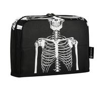 Quteprint Astuccio portamatite in piedi - Astuccio portamatite con teschio umano, astuccio per cancelleria, trousse portatile, organizer da scrivania per scuola, ufficio, studenti, ragazzi e ragazze