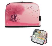 Quteprint Astuccio portamatite in piedi, per San Valentino, romantico albero dell'amore, astuccio per cancelleria, trousse portatile per cosmetici, organizer da scrivania per scuola, ufficio, studenti