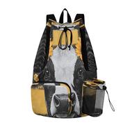 Quteprint Borsa da palestra in rete per uomini e donne, con motivo a quadri con mucca, girasole, grande zaino con coulisse con tasca asciutta e bagnata, borsa leggera da palestra per sport, viaggi