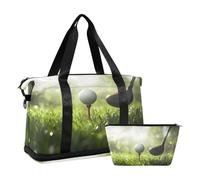 Quteprint Borsa sportiva impermeabile - Borsone da golf di grande capacità con scomparto asciutto bagnato e deposito scarpe, borsa da viaggio per yoga, nuoto, allenamento, fitness, viaggi di notte