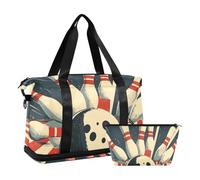 Quteprint Borsa sportiva impermeabile - Borsone vintage per palla da bowling grande capacità con scomparto asciutto bagnato e deposito scarpe, borsa da viaggio per yoga, nuoto, viaggio, allenamento