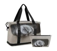 Quteprint Borsa sportiva impermeabile da palestra - Borsone con zampa di gatto carina all'interno della scatola, grande capacità, con scomparto asciutto bagnato e deposito scarpe, borsa da viaggio per