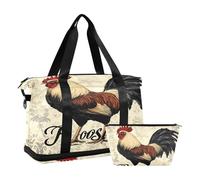 Quteprint Borsa sportiva impermeabile da palestra - Borsone vintage grande capacità con scomparto asciutto bagnato e scarpiera, borsa da viaggio per yoga, nuoto, allenamento, fitness, viaggi di notte