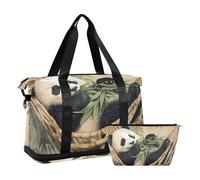 Quteprint Borsa sportiva impermeabile da palestra, con grazioso panda che dorme, grande capacità, con scomparto asciutto bagnato e deposito scarpe, borsa da viaggio per yoga, nuoto, viaggio