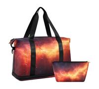 Quteprint Borsa sportiva impermeabile - Galaxy Nebula Twinkling Stars grande capacità borsone con scomparto asciutto bagnato e scarpiera, borsa da viaggio per yoga, nuoto, viaggio, per allenamento