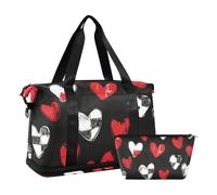 Quteprint Borsa sportiva impermeabile - Happy Valentines Love Hearts grande capacità borsone con scomparto asciutto bagnato e scarpiera, borsa da viaggio per yoga, nuoto, viaggio, allenamento, fitness