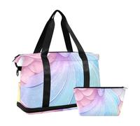 Quteprint Borsa sportiva impermeabile - Ocean Sea Mermaid Tails, borsone grande capacità con scomparto asciutto bagnato e deposito scarpe, borsa da viaggio per yoga, nuoto, viaggio, allenamento
