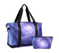 Quteprint Borsa sportiva impermeabile - Swirl Galaxy Stars Space grande capacità borsone con scomparto asciutto bagnato e scarpiera, borsa da viaggio per yoga, nuoto, viaggio, allenamento, fitness