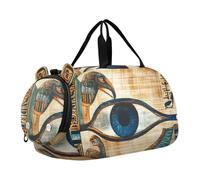 Quteprint Borsone sportivo per bambini e bambine, con geroglifici egizi antichi geroglifici in 100% poliestere, con scomparto separato per scarpe, tracolla regolabile, borsa compatta da viaggio e