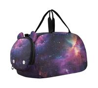 Quteprint Borsone sportivo per bambini e bambine - Galaxy Nebula Space Star 100% poliestere borsa da palestra con scomparto separato per scarpe, tracolla regolabile, borsa compatta da viaggio e